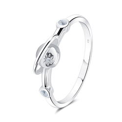 Saturn Style with CZ Crystal Silver Ring NSR-4051